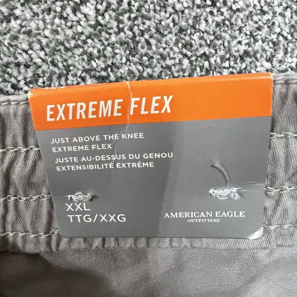 American Eagle Extreme Flex Shorts Mens Gray Drawstring Casual NWT - Picture 7 of 9